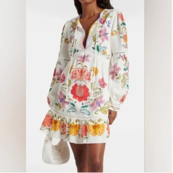 Farm Rio Mini Linen Blend Dress size XS - Picture 1 of 8